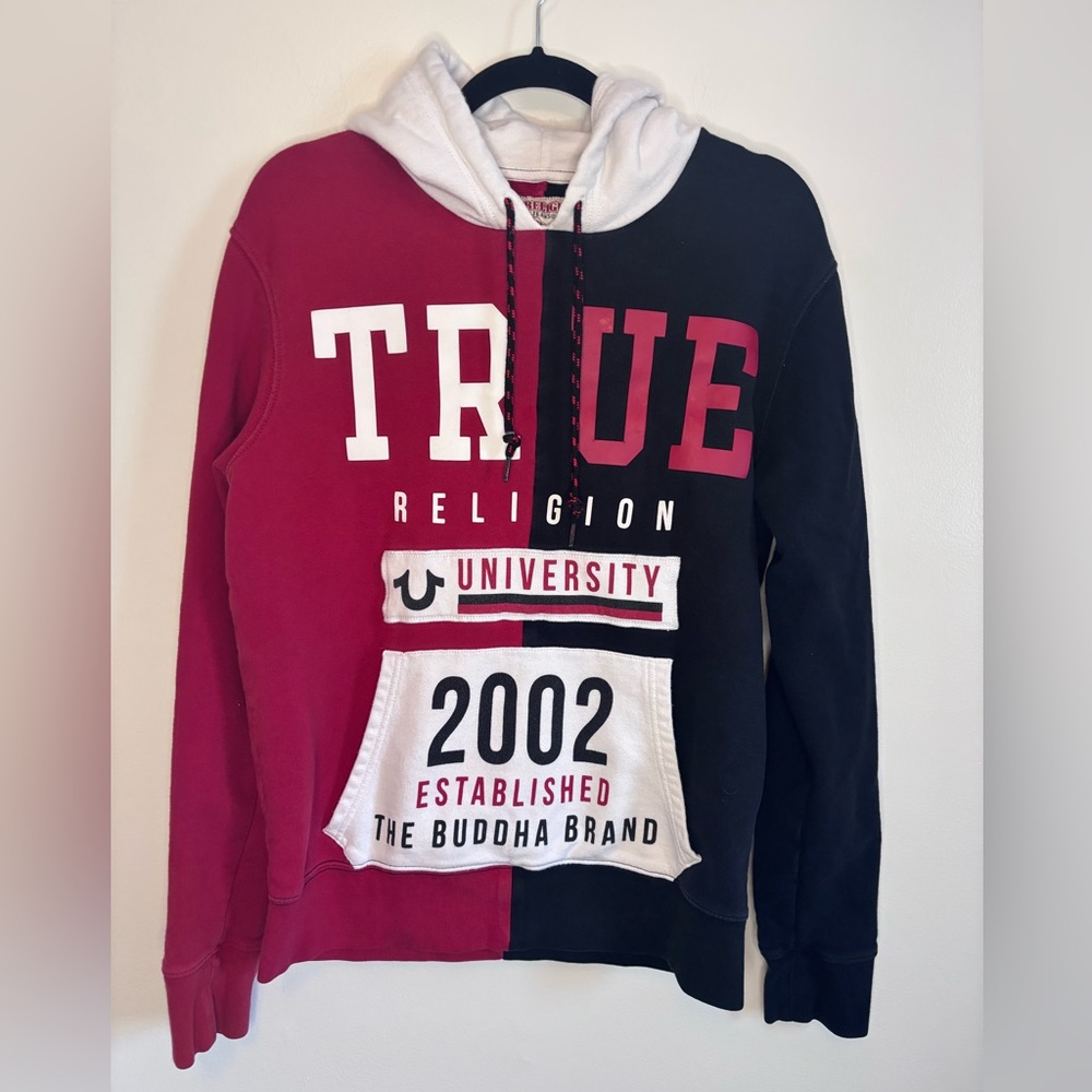 True Religion Men’s True Religion Split TR University Hoodie size M